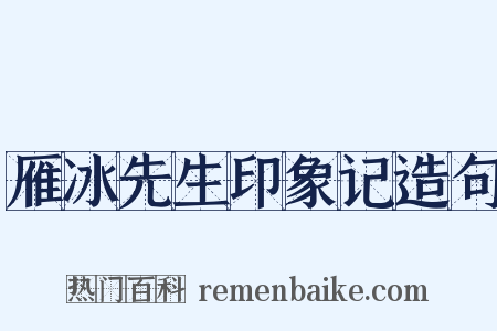 雁冰先生印象记造句是什么意思的图片